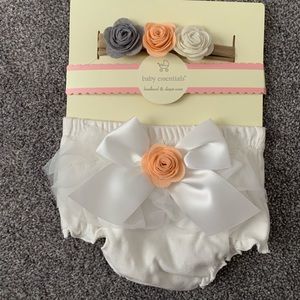 NWT diaper cover and headband